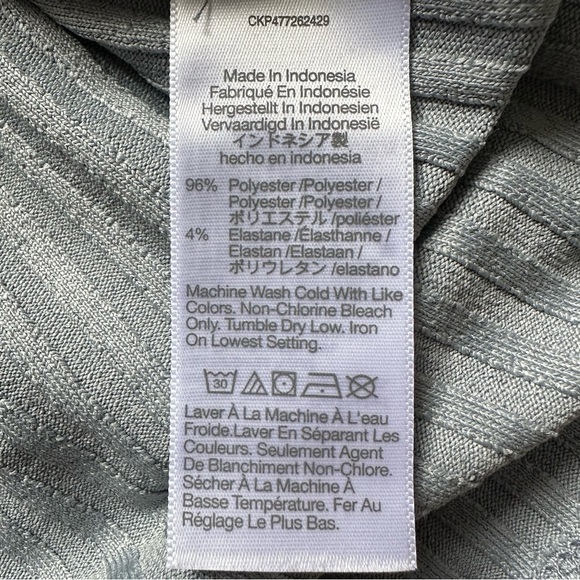 Madewell Top Ribbed Square-Neck Long-Sleeve Tee Craft Blue XS NWT New - Picture 9 of 12